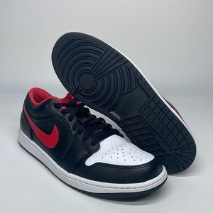 Nike Men’s Air Jordan 1 Low Shoes Black/Fire Red/White 553558-063 used 9.9/10
